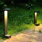 Rectangular COB Bollard Pathway Light — Black Aluminum, IP65 Weatherproof, 16" or 24"