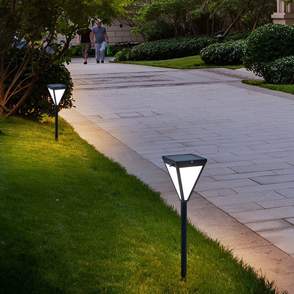 Sleek Solar LED Pathway Post Light — Black Metal, Acrylic Shade, 2.6W, 6" Wide, 30" Height