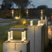 Bubble Square Solar Post Cap Light — Die-Cast Aluminum, LED, IP45 Waterproof, 3000K Warm White