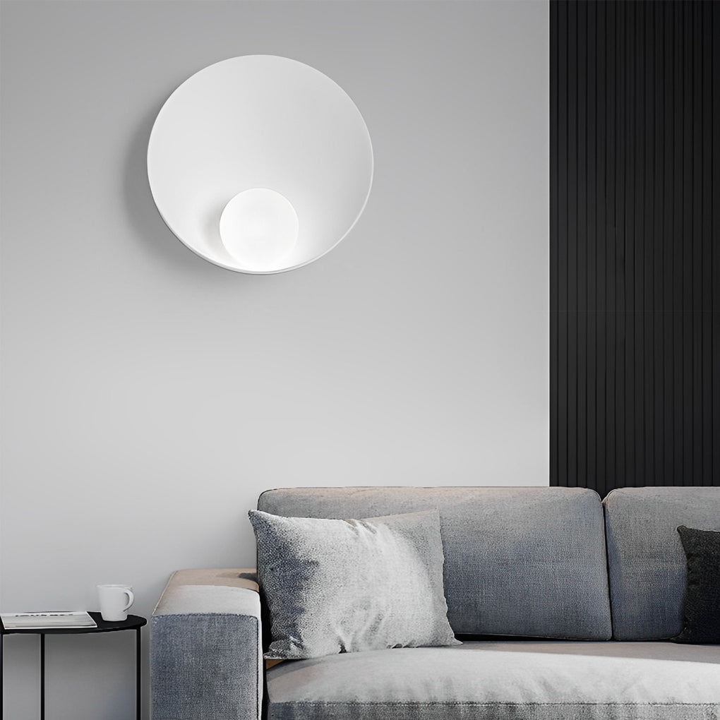 Round Diffused Wall Sconce — White Resin and Glass, G9, 9" Diameter, 3000K / 6000K