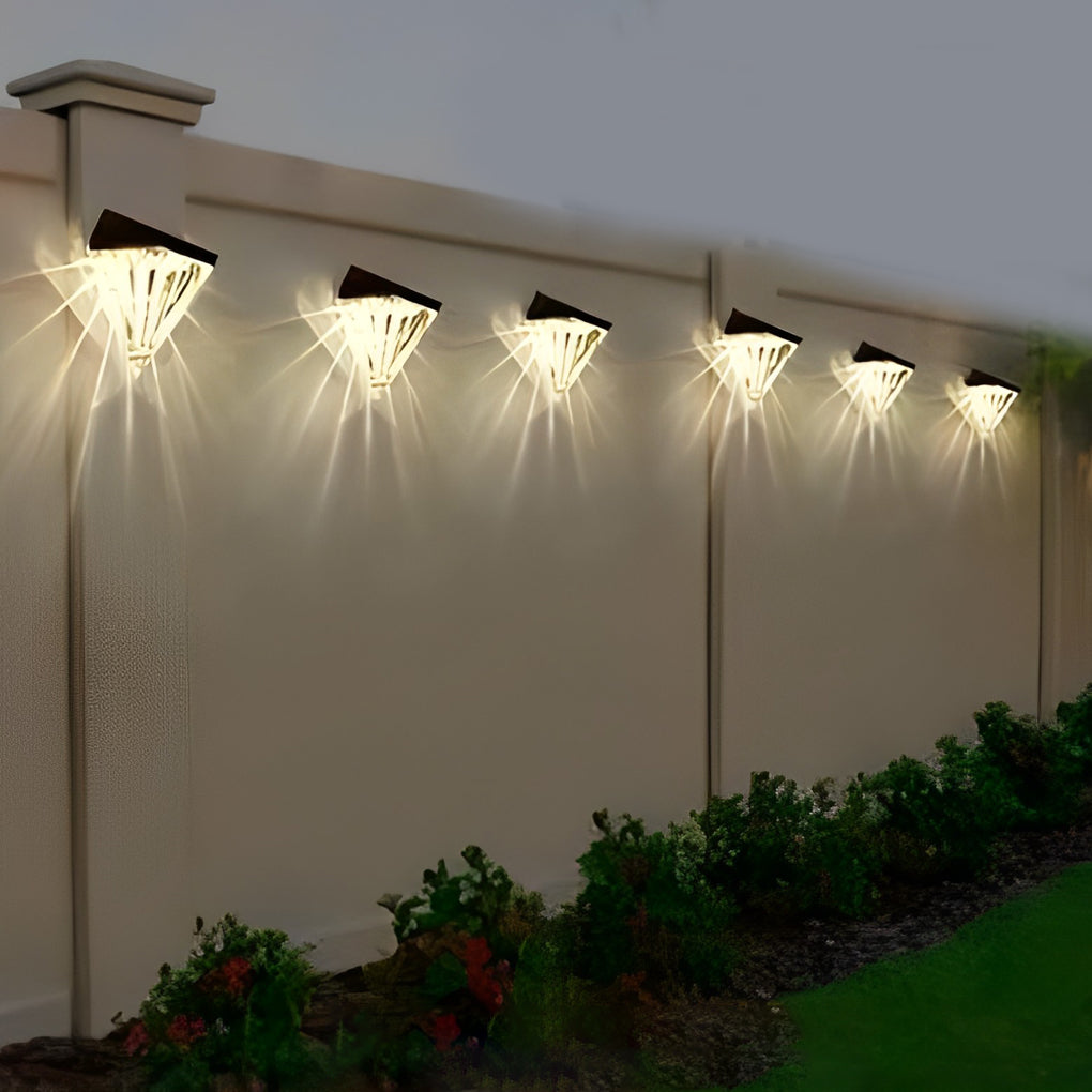 Black Solar Outdoor Wall Sconce, Set of 2 — ABS, LED, 3000K Warm White, IP Waterproof, Auto Dusk-to-Dawn