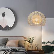 Double-Layer Round Rattan Ball Pendant — Modern Farmhouse, E27, 12"/16"/20", 59" Adjustable Wire