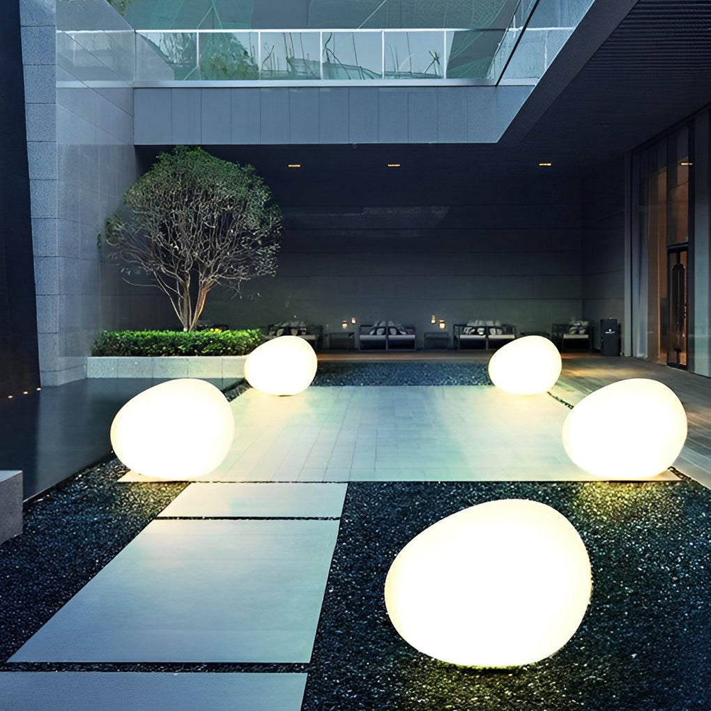 Adjustable Cobblestone Outdoor Landscape Lamp — PE, Hardwired LED, 3-Color Dimming (3000K / 4500K / 6000K), E27