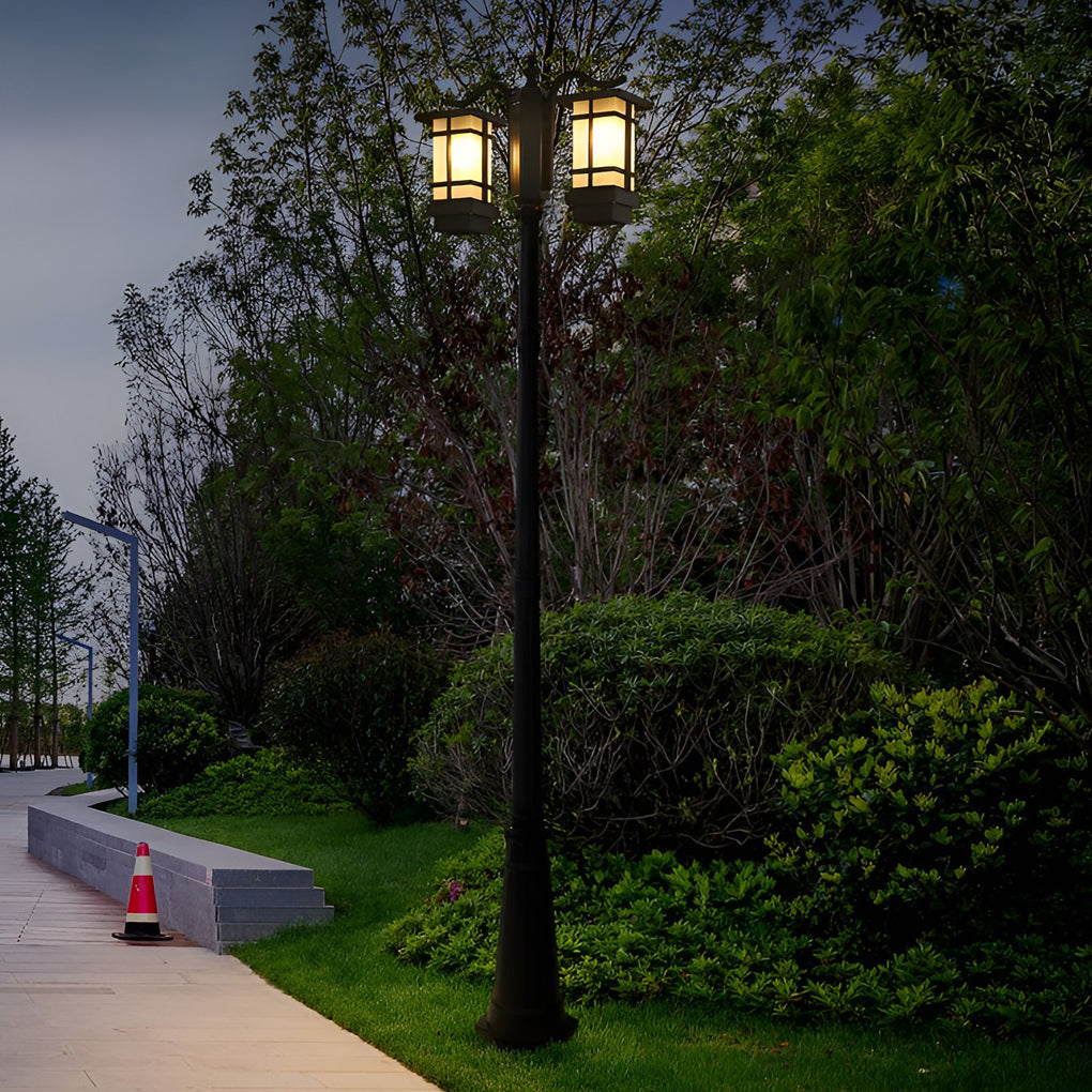 Modern Minimalist Outdoor Post Light — Die-Cast Aluminum, Black, 3-Light, Solar or Hardwired, IP-Rated Weatherproof