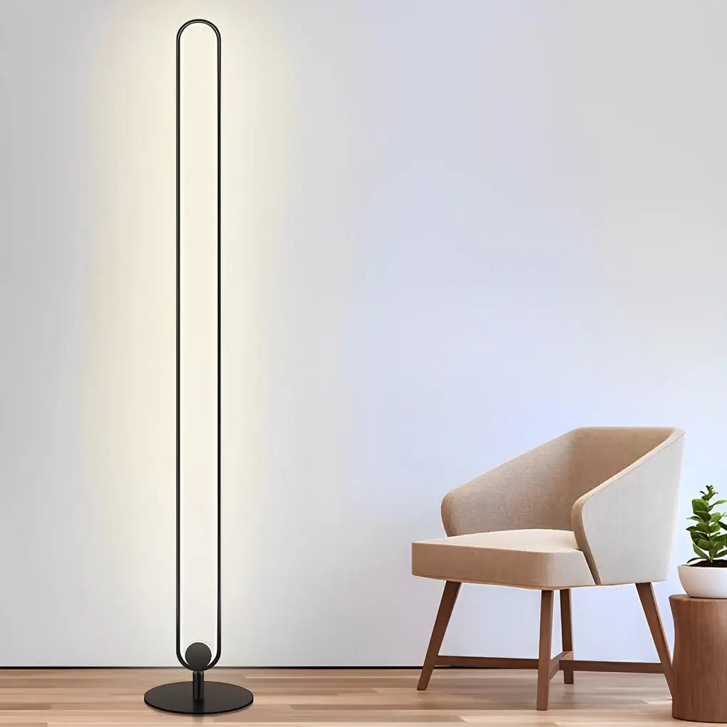 Contemporary Minimalist Oval LED Floor Lamp Luxe