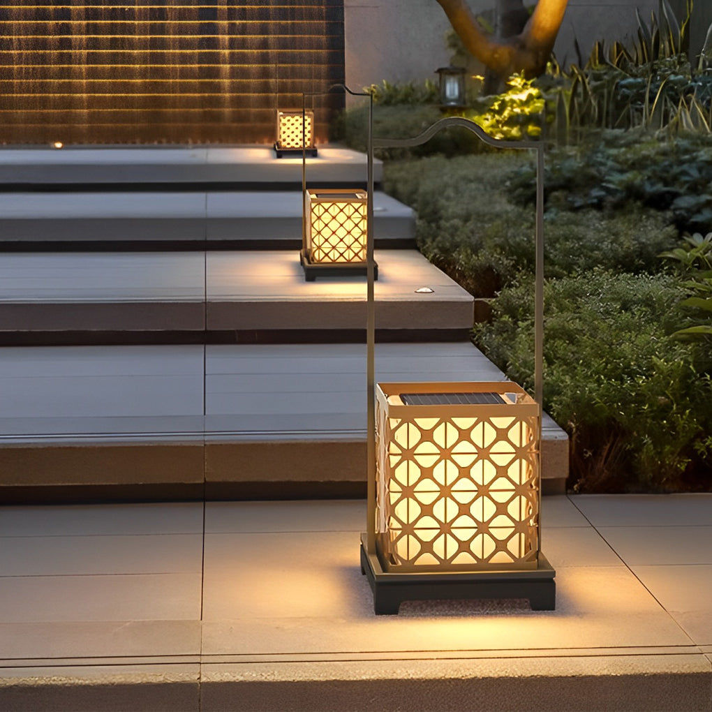 Modern Retro Portable Outdoor Lantern — Stainless Steel & PE, Solar / Hardwired, LED 3000K, IP65, Black