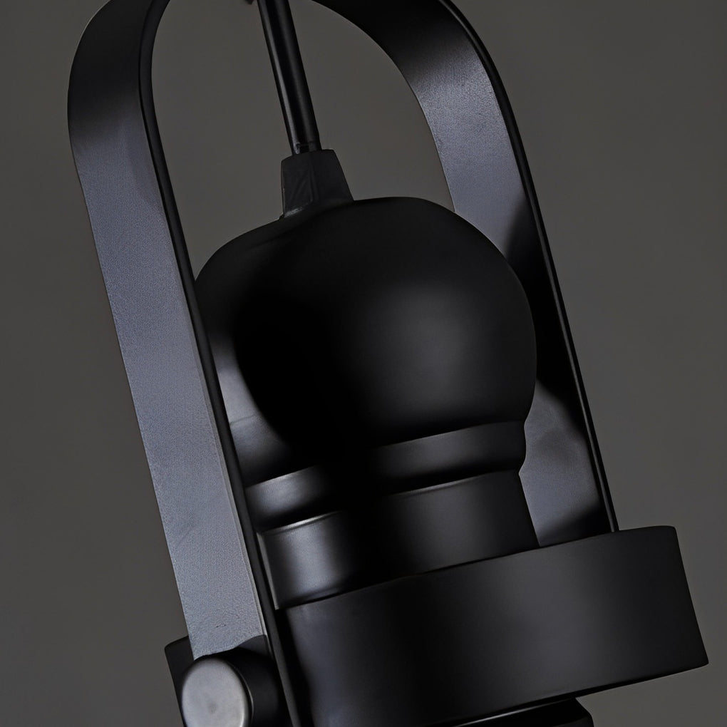 Industrial Semicircular Bowl Pendant Chandelier — Black Iron and Transparent Glass, 16" Diameter