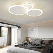 Circular LED Semi-Flush Mount — Matte White Acrylic & Iron, 2/3/6-Light, Three-Step Dimming