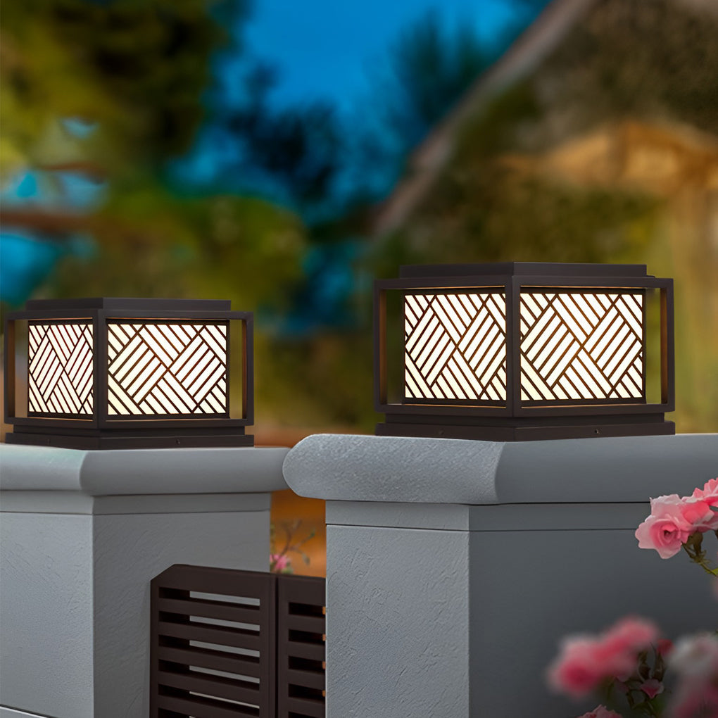 Modern Square Solar Post Cap Light — Galvanized Steel & Acrylic, 10W LED, Waterproof, Outdoor Pillars