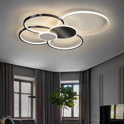 Cluster Circle LED Flush-Mount Ceiling Light — Acrylic & Silica Gel, 3-Step Dimming, Remote Control, 2- or 4-Light