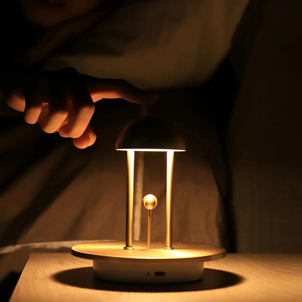 Touch-Dimming Nickel Jingle Table Lamp for Ambient Lighting Luxe