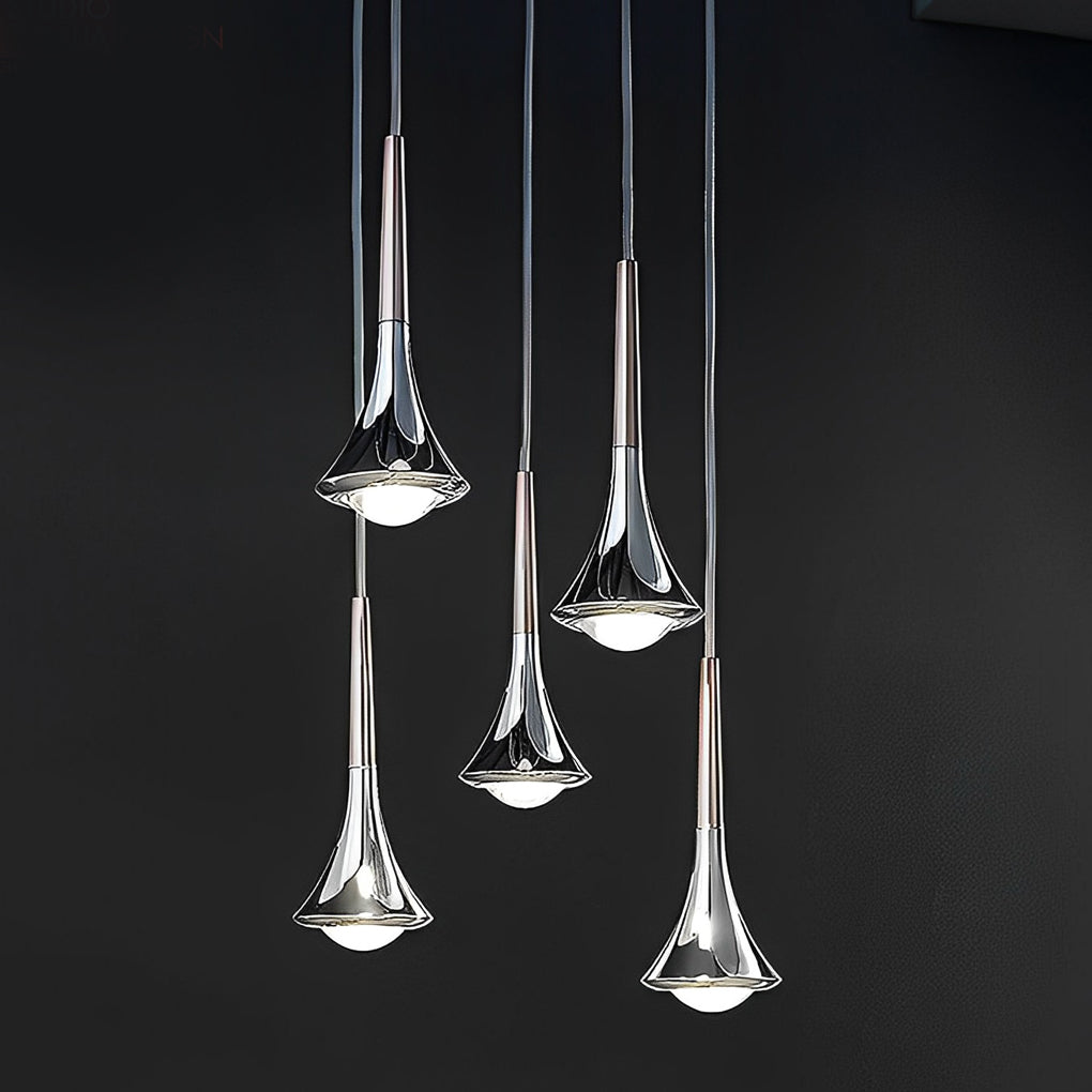 Raindrop Mini Pendant Light — Metal, 1-Light LED 5W, 3.35" W, Black / Gold / Chrome