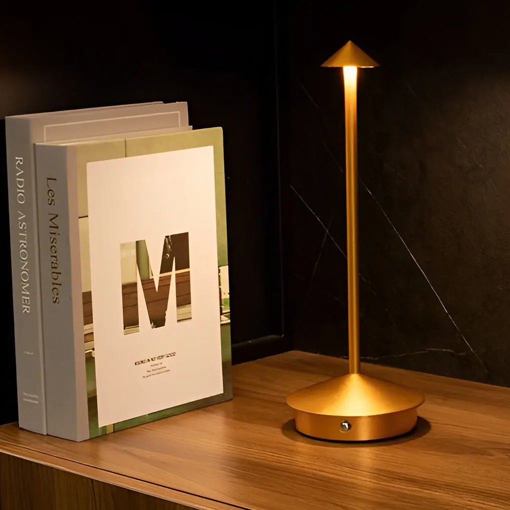 11.41-Inch Cordless Cute Mushroom Top Pina Table Lamp Luxe