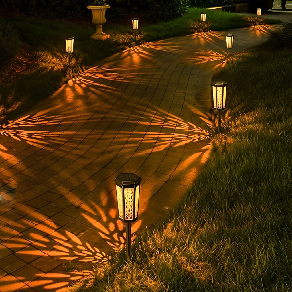 Color-Changing Solar LED Path Stake Light — ABS, IP65 Weatherproof, Auto-Charging