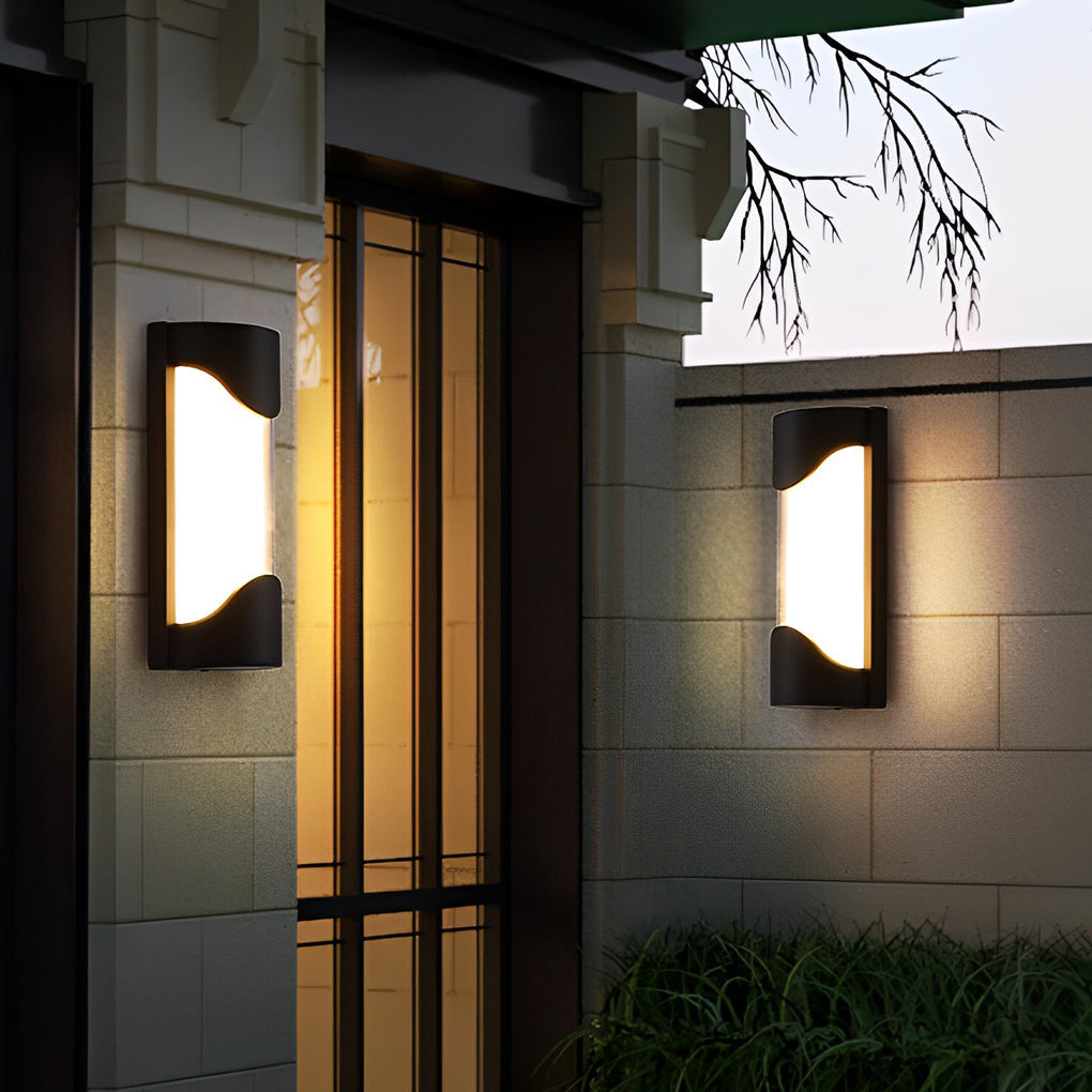 Modern Black Outdoor Wall Sconce — Die-Cast Aluminum, LED, IP55 Waterproof, 3000K