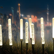 Crystal Bubble Reed LED Lawn Lights, 5-Pack — Acrylic & Stainless Steel, IP65, DC12V, 28"