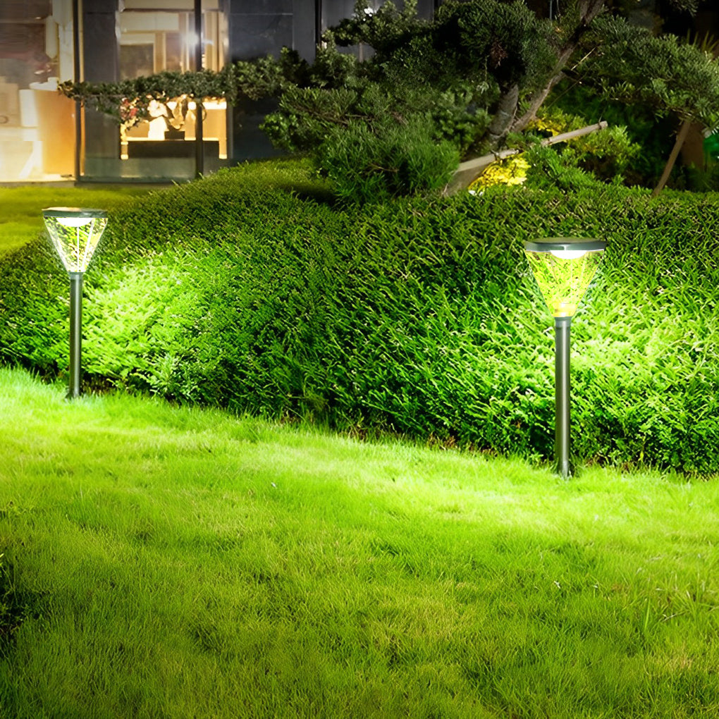 Modern Adjustable Black Solar LED Lawn Lamp with Smart Light Control