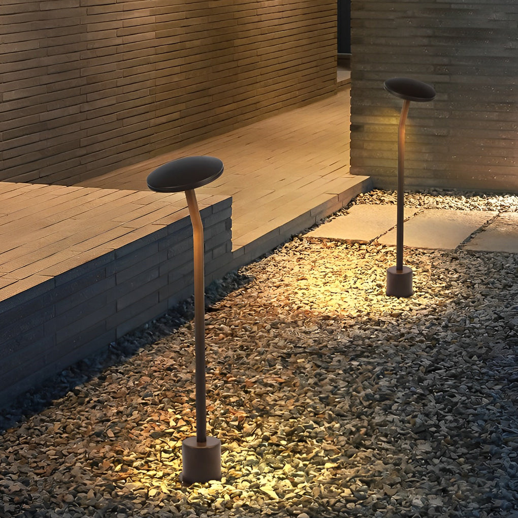 Mushroom LED Path Light — Aluminum, Brown, IP65 Weatherproof, Warm White 3000K, 33" H