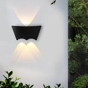 Modern Waterproof Black LED Up and Down Wall Washer Sconce Light