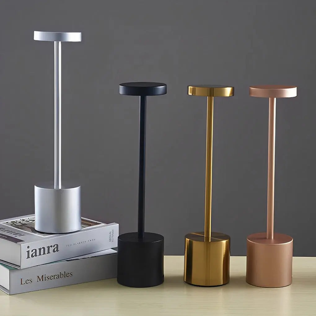 Modern Rechargeable Portable LED Rod Table Lamp - Cordless Design Luxe