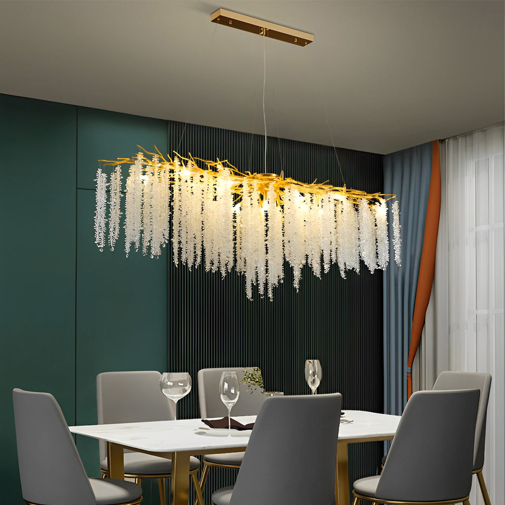 Branching Crystal Chandelier — Aluminum, G9, 3-Step Dimming (3000K/4500K/6000K), 8- or 10-Light
