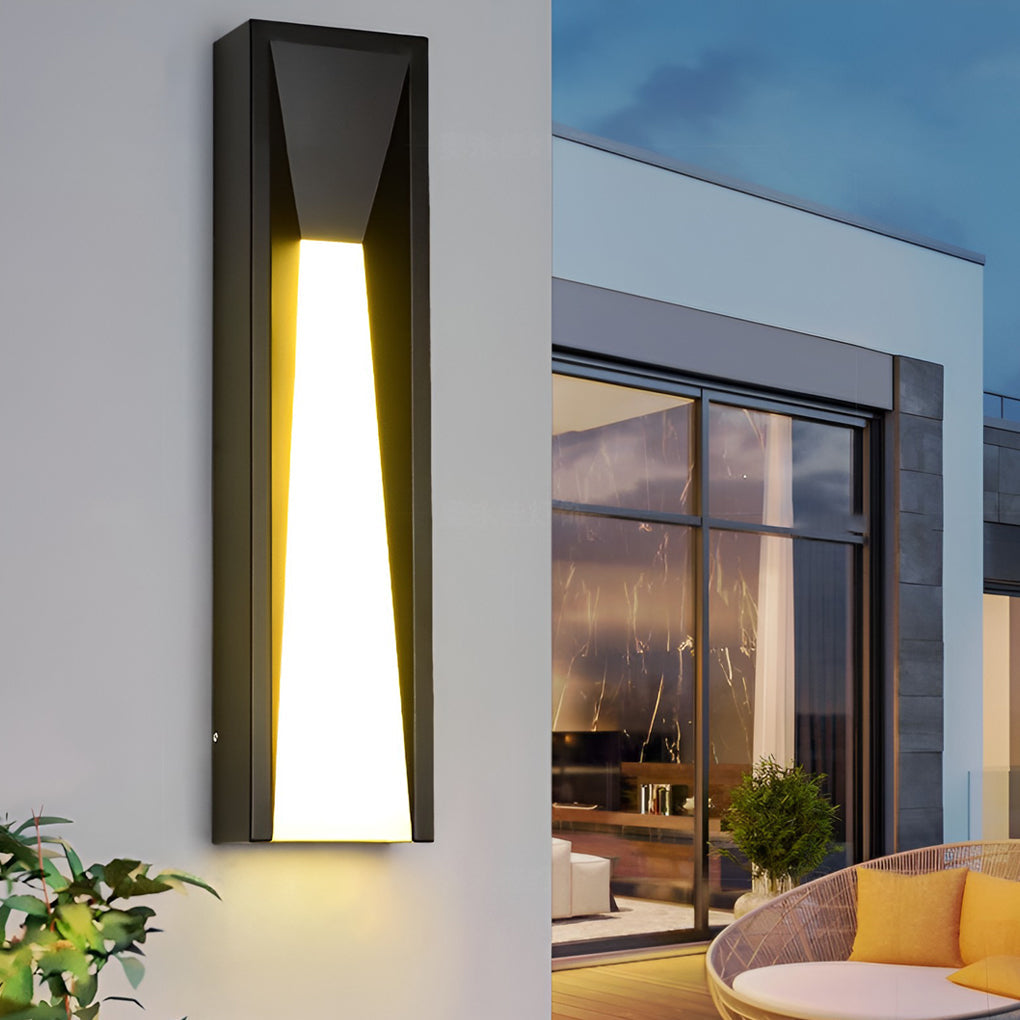 Modern Rectangular Outdoor Wall Sconce — Stainless Steel & Acrylic, 20W LED, 3200K, Hardwired, IP Weatherproof