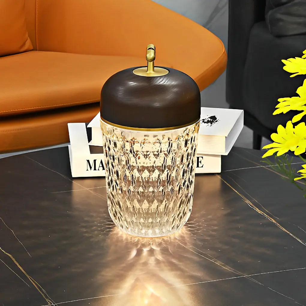 Elegant Cup-Shape Crystal Table Lamp for Ambient Glass Lighting Luxe