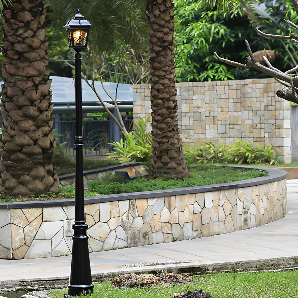 Retro Minimalist Outdoor Post Light — Die-Cast Aluminum, E27 LED 10W, IP Weatherproof, 86.6" Height