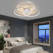 Three-Ring LED Flush Mount — Electroplated Metal, Stepless Dimming, Remote Control, 18.9" or 29.9"