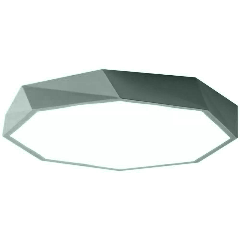 Geometric LED Flush-Mount Ceiling Light — Metal & PVC, 20W, Dimmable with Remote, 3000K–6000K, 20" Diameter