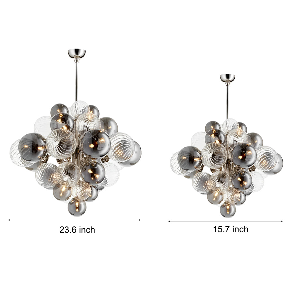 Postmodern Bubble Glass Ball Chandelier — LED, 3000K Warm White, 110–240V, Hardwired