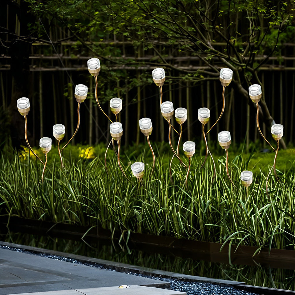 Flower Bud LED Lawn Light — Stainless Steel & Glass, Apple and Grape Designs, 10W, IP65, 24V Warm White (3000K)
