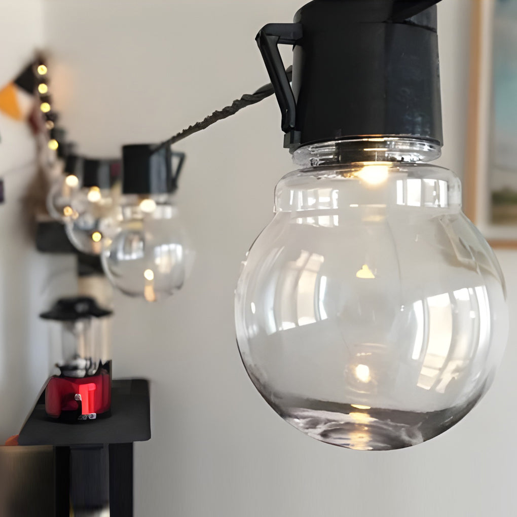 Solar LED Ball String Lights — Warm White 3000K, IP44 Weatherproof, Connectable up to 10 Strands