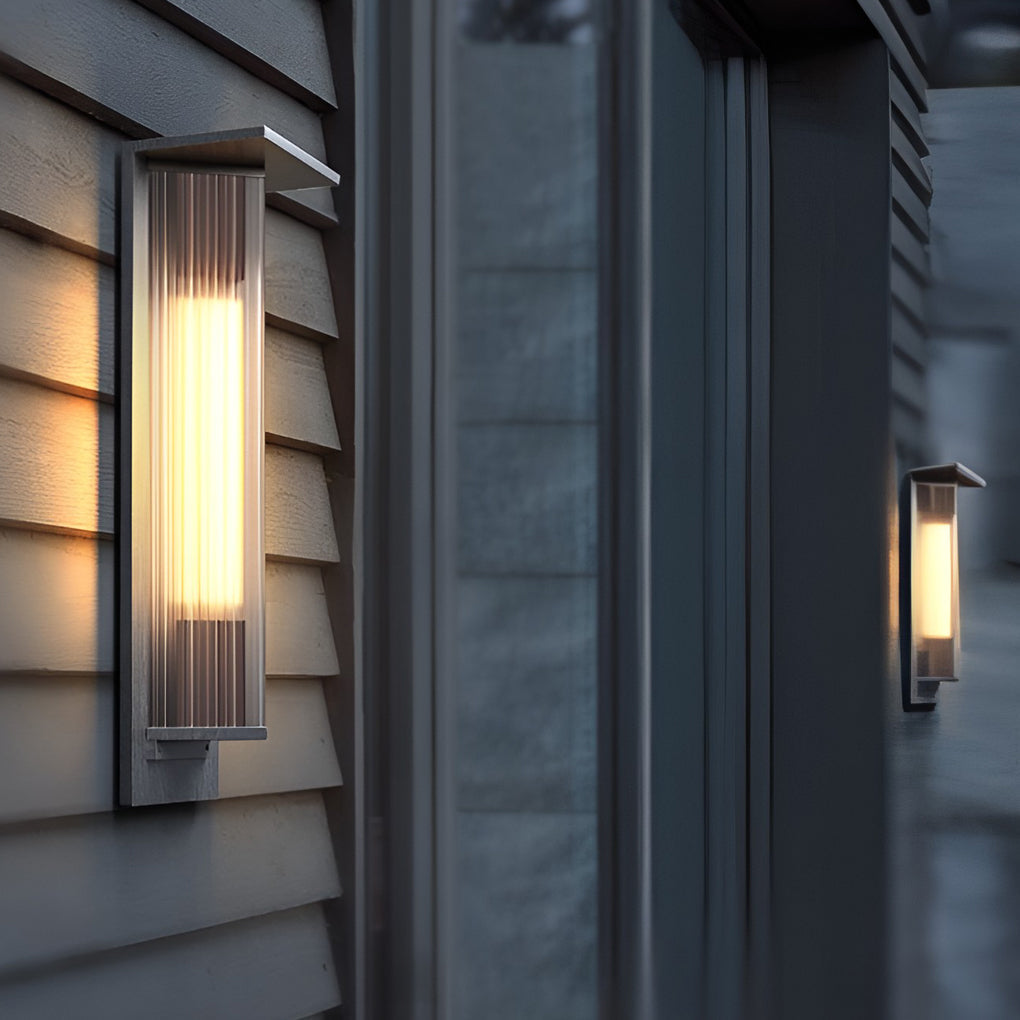 Vintage Outdoor Wall Sconce — Black Aluminum, Frosted Glass, LED, Solar / Hardwired, IP65