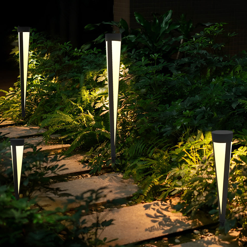 Round Solar Outdoor Bollard Light — Gray Aluminum & Acrylic, LED 10W, IP54, 6" × 24", Warm White 3000K