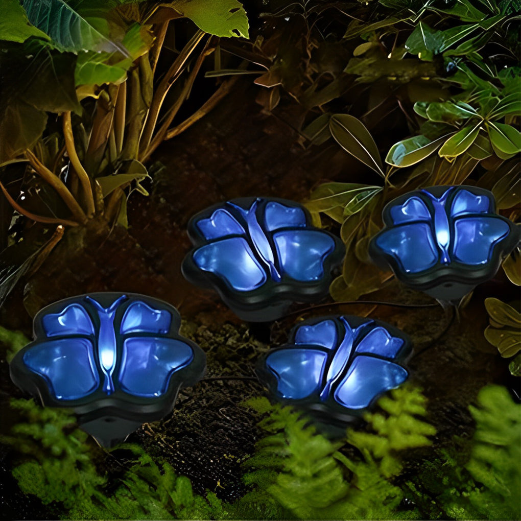 Resin Animal Figurine Solar Garden Lights — Birds, Snails, Butterflies & Ladybugs, 4-Pack, LED, Waterproof