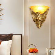 Resin Horse Head Wall Sconce — Gold, Frosted Glass, E27, 13.2" Wide, Warm White 3000K