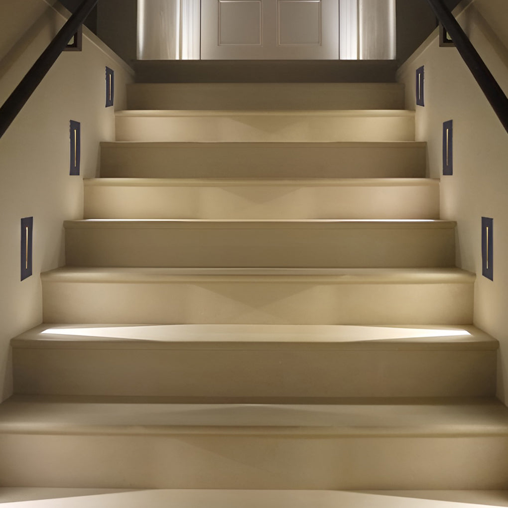 Industrial Rectangle LED Step & Stair Light — Die-Cast Aluminum, Black, 3W, IP65 Weatherproof