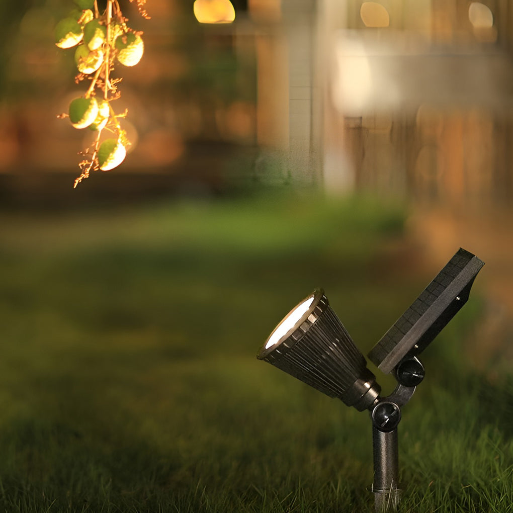 Solar LED Tree Spotlight — ABS, 7W Waterproof, Warm White / RGB, Landscape