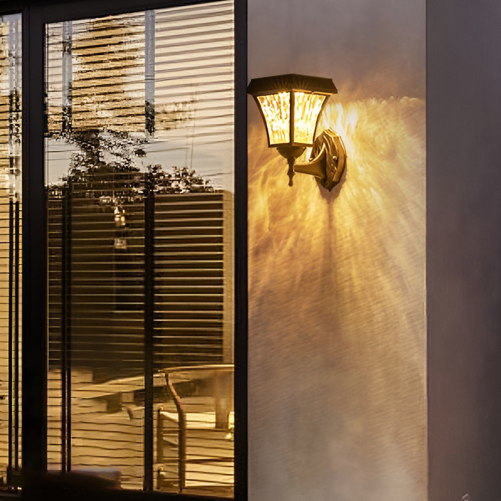 Modern Outdoor Solar Wall Sconce — Die-Cast Aluminum, LED, Touch Control, 360° Waterproof, 9"W