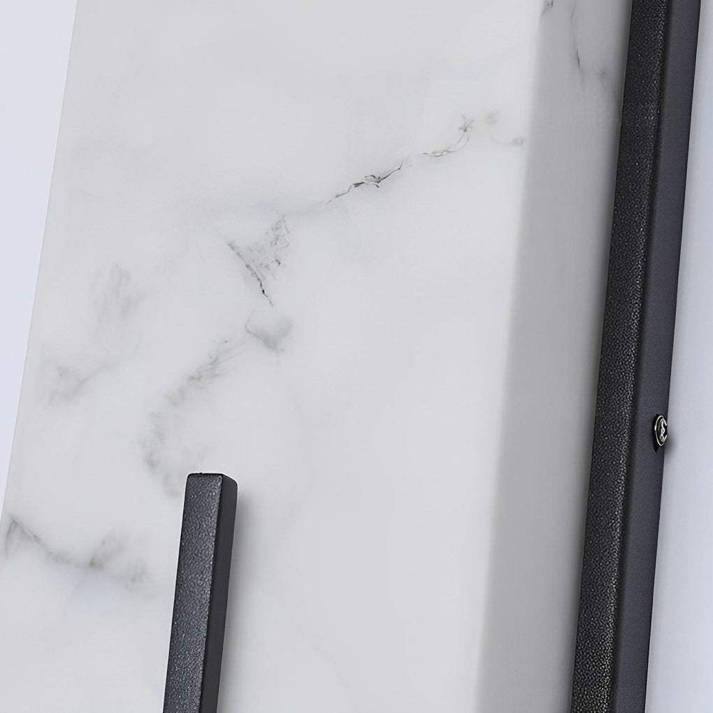 Modern Rectangular Outdoor Wall Sconce — Resin & Stainless Steel, Black, LED, 3000K/4500K/6000K, IP Weatherproof