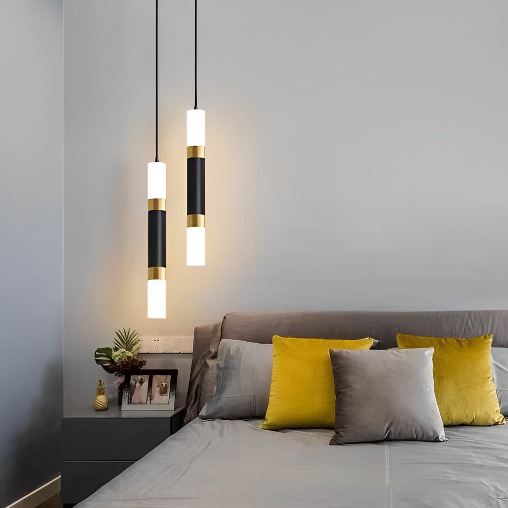 Minimalist Black LED Mini Pendant — Aluminum and Bubble Acrylic, Adjustable 78" Cord
