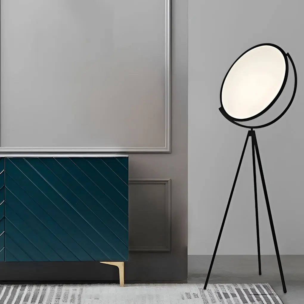 Rotating LED Tripod Floor Lamp with Black Metal Design Luxe