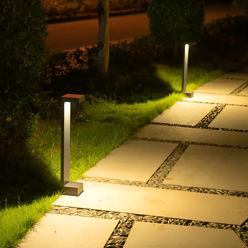 I-Shaped LED Bollard Pathway Light — Black Die-Cast Aluminum, 10W, IP65 Weatherproof, 3000K