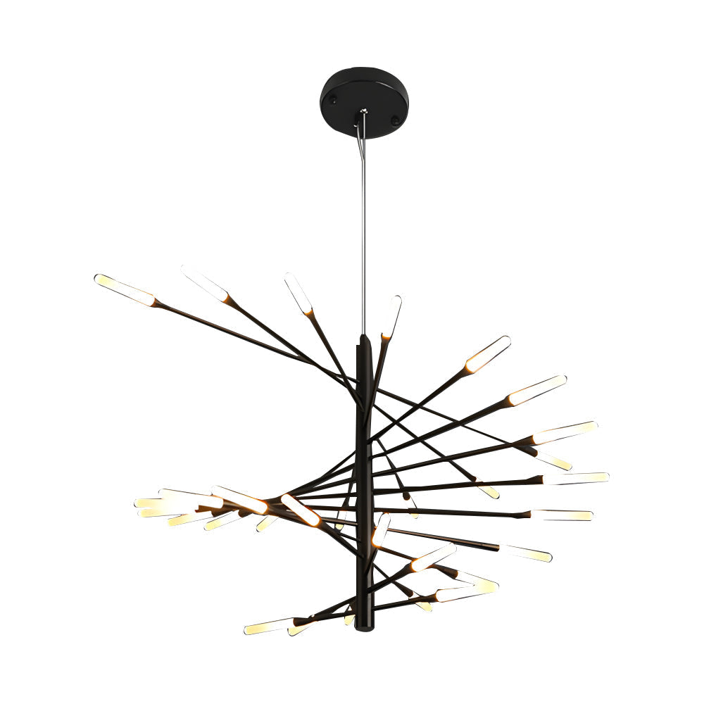 Spiral Sputnik Chandelier — Iron, Aluminum & Acrylic, 10/15/20-Light, Dimmable 3000K–6000K, Gold or Black