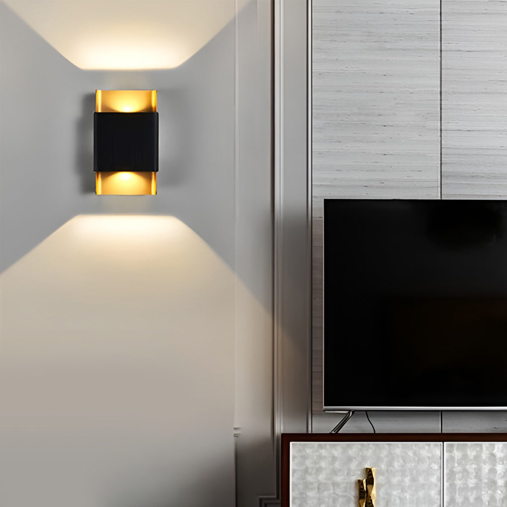 Modern Waterproof Metal Outdoor Wall Lamps with LED Up and Down COB Lights