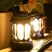Retro Portable Outdoor Camping Lantern — ABS and Iron, Rechargeable LED, Type-C, 4W 150lm, 6"