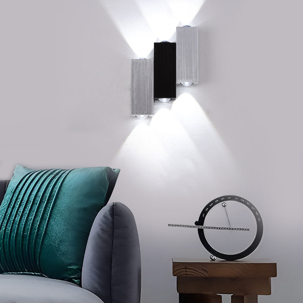 Modern Rectangular Up/Down Wall Washer Sconce — Aluminum, LED, 3000K / 6000K