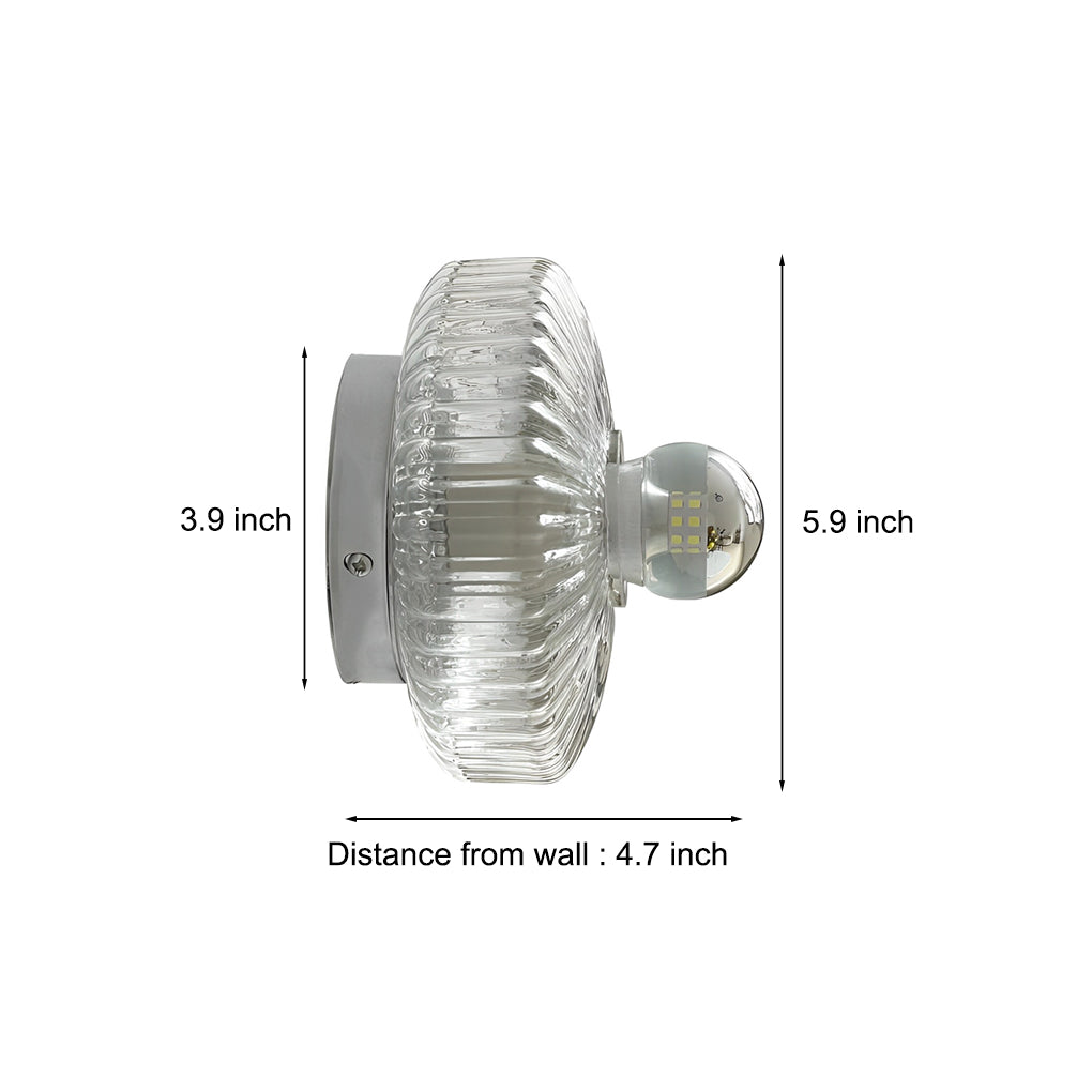 Medieval Modern Wall Sconce — Chrome Iron, Round Transparent Glass Cup, E27 Hardwired, 3000K