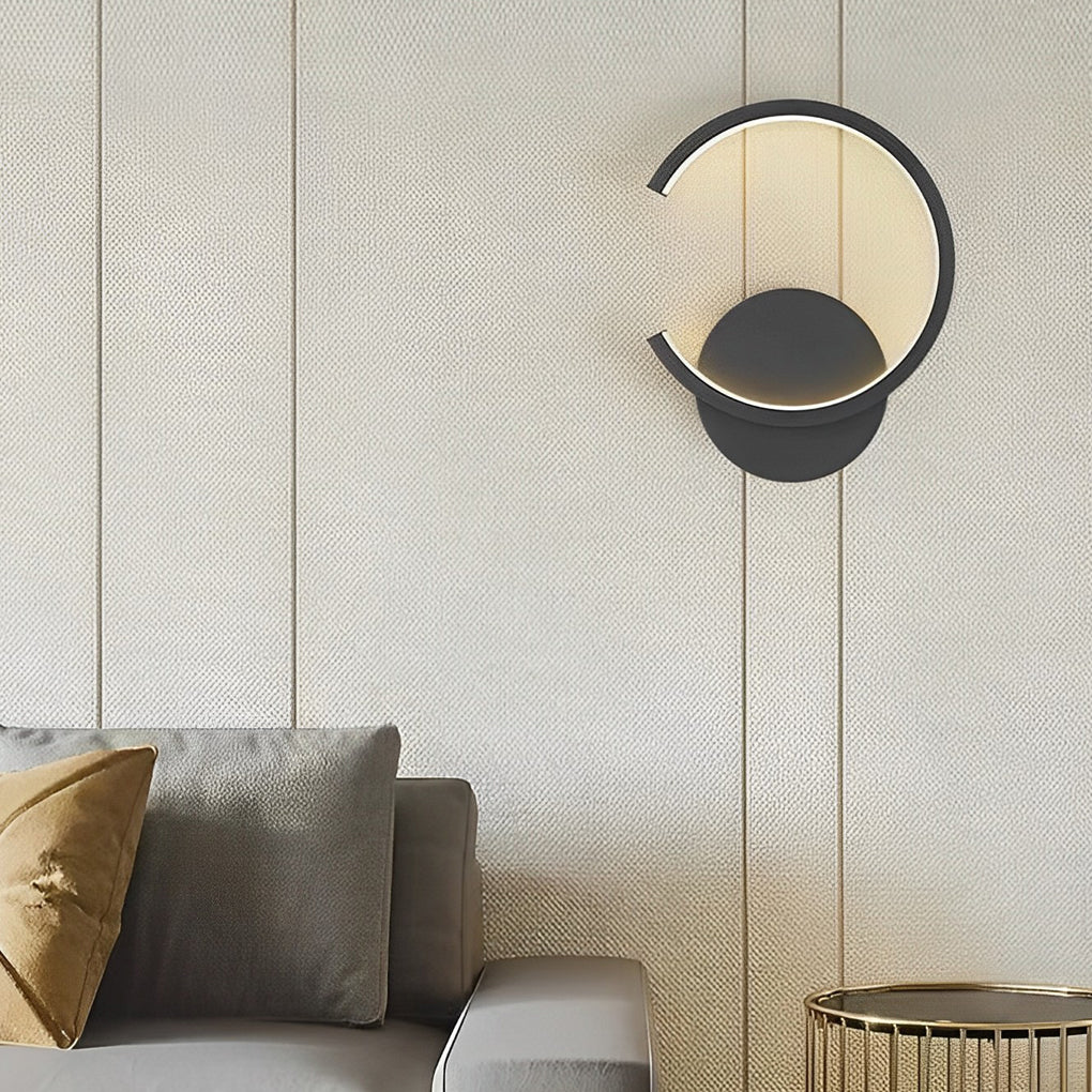 Round Minimalist Wall Sconce — Iron and Acrylic, LED 10W, Stepless Dimming, 3000K–6000K